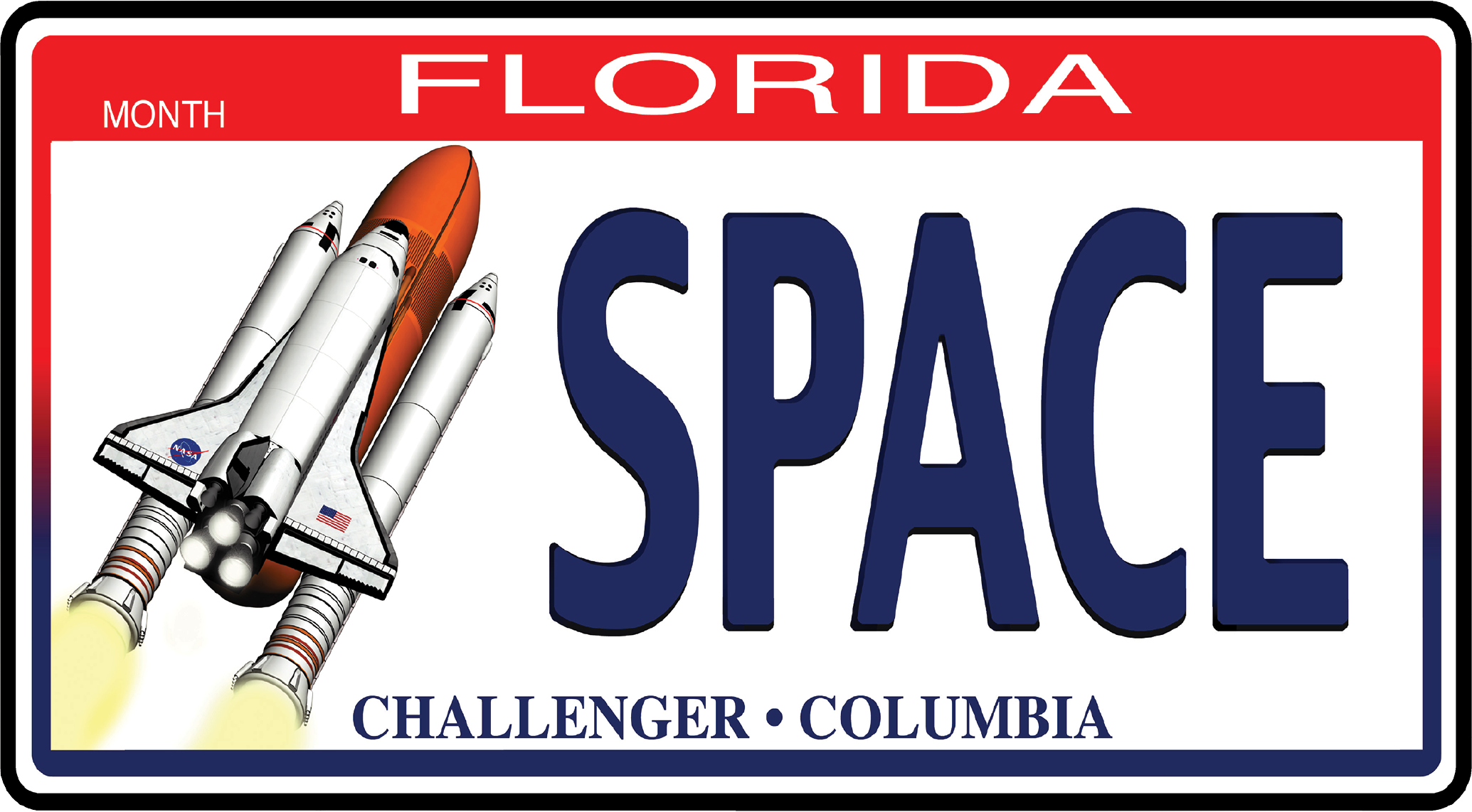 Challenger-Columbia License Plate — AMF CSE